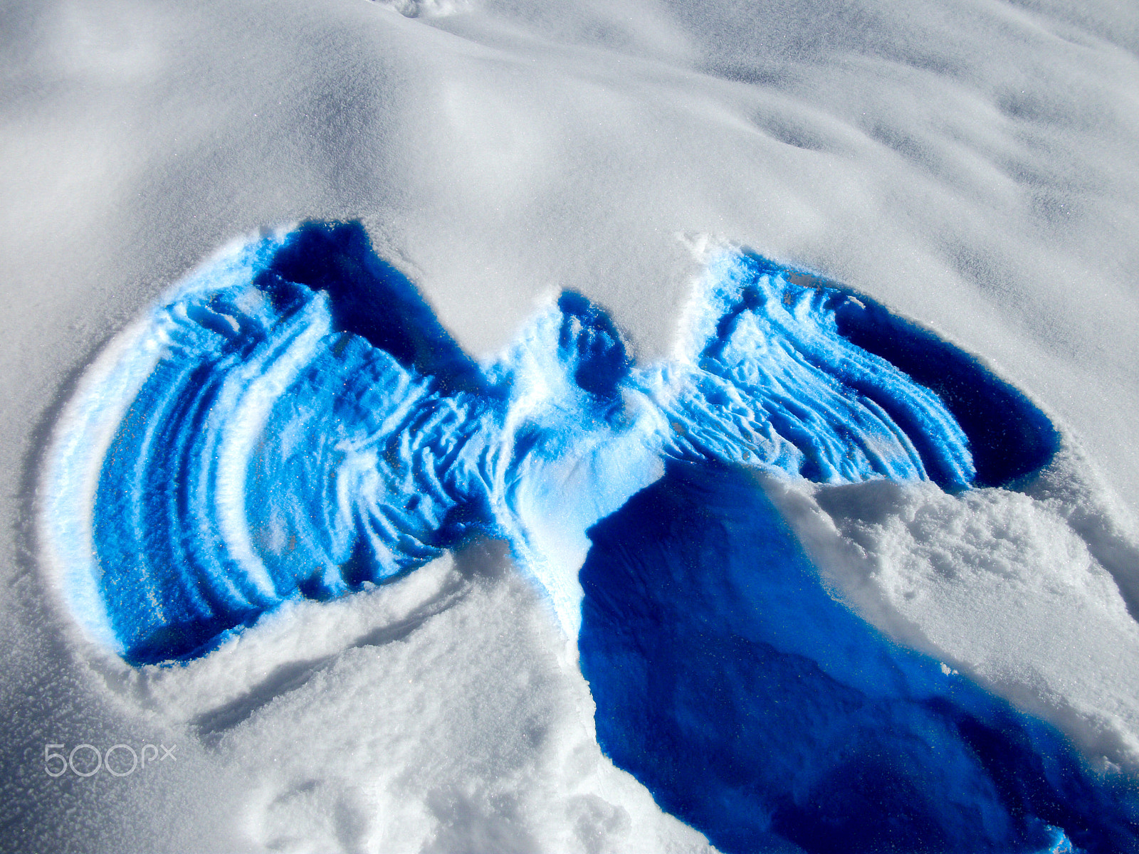 Fujifilm A235 sample photo. Snow angel footprint photography