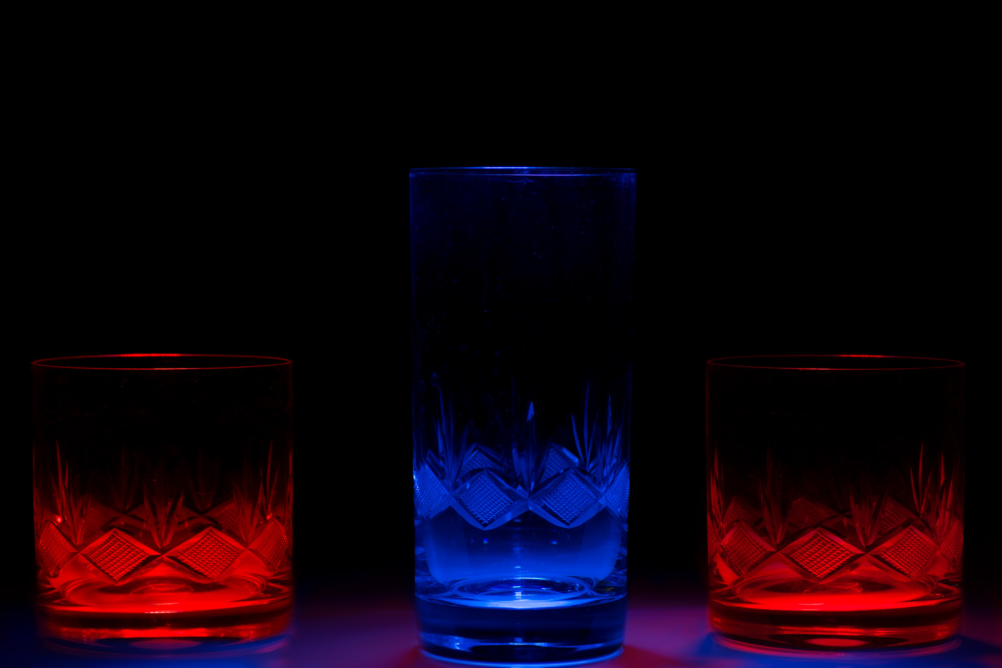 Nikon D7100 + Sigma 50mm F2.8 EX DG Macro sample photo. (8/52/16) red and blue glass photography