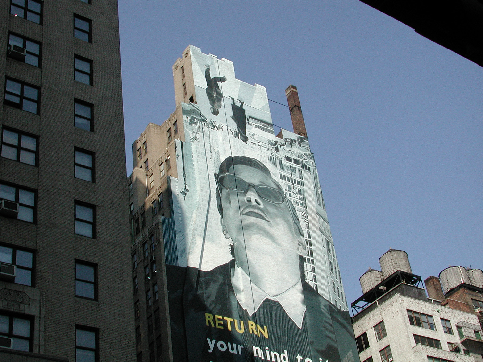 Nikon E990 sample photo. Building billboard, nyc photography