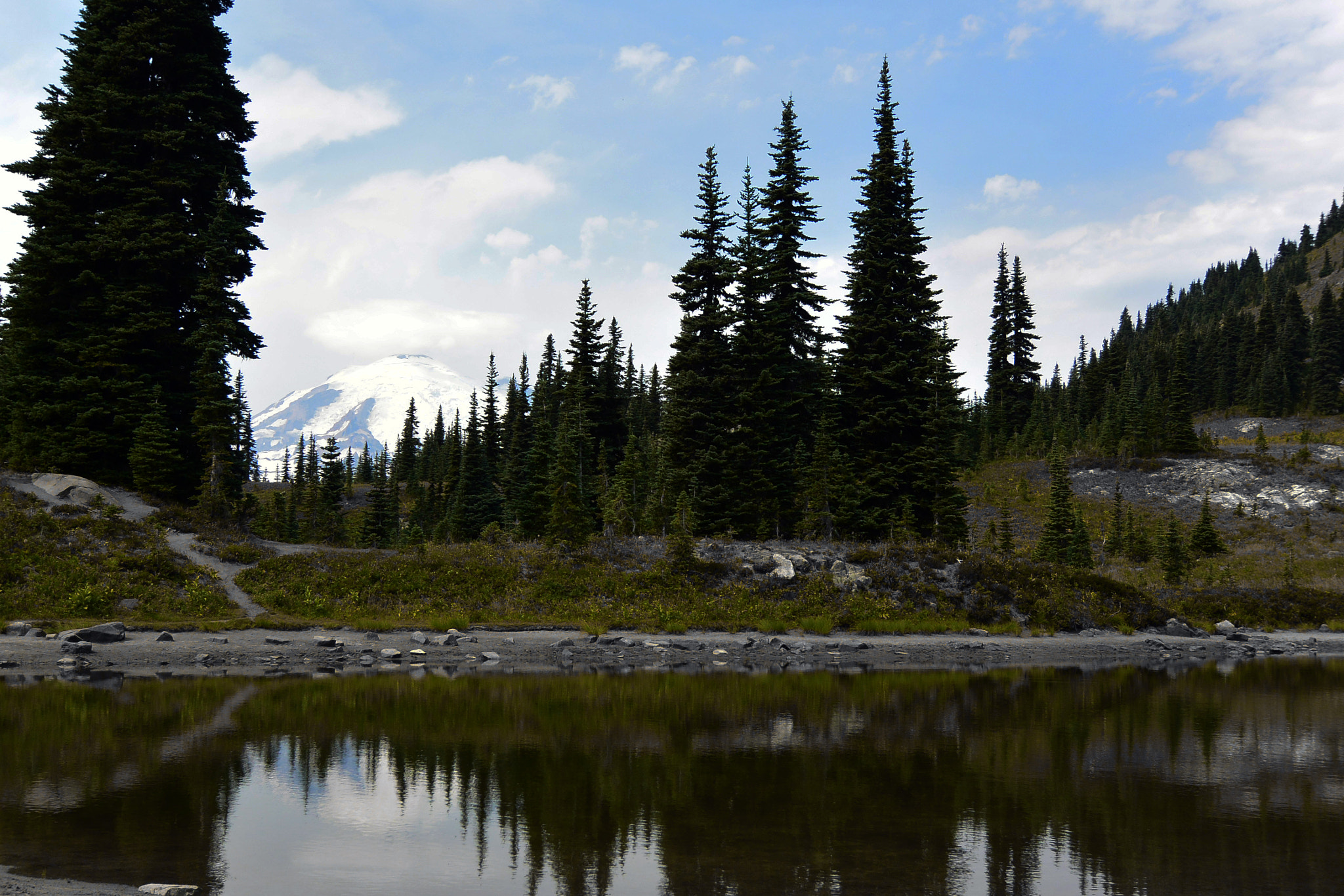 1 NIKKOR VR 10-100mm f/4-5.6 sample photo. Reflecting rainier photography