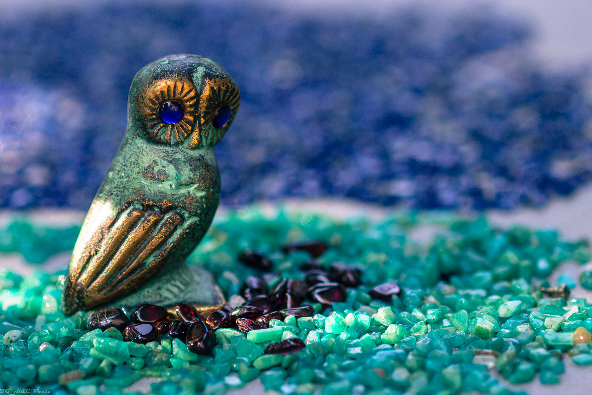 Canon EOS 600D (Rebel EOS T3i / EOS Kiss X5) + Canon EF 100mm F2.8 Macro USM sample photo. Owl in the blue photography