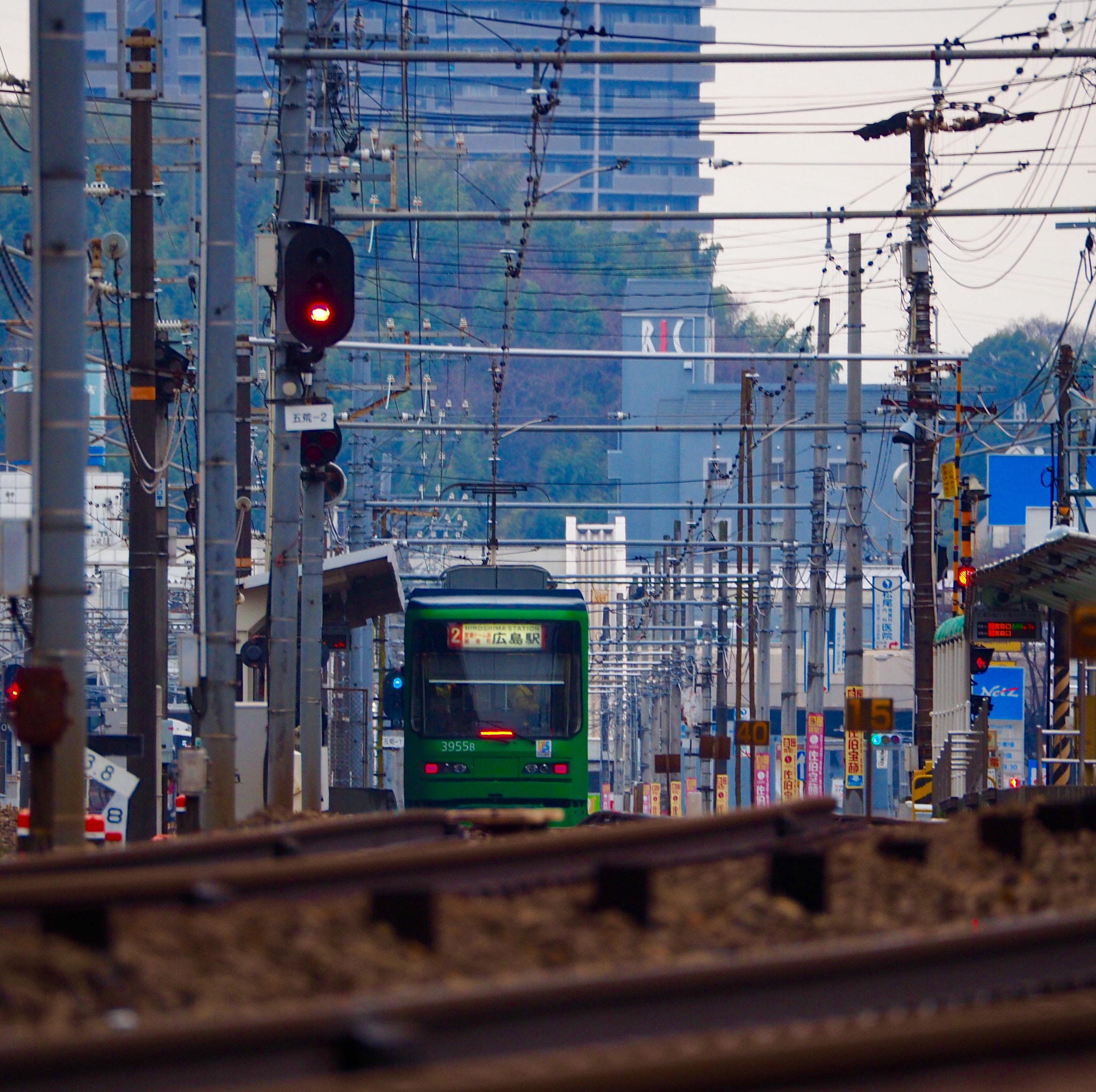 Olympus OM-D E-M10 II sample photo. 井口電停 inokuchi tram stop photography