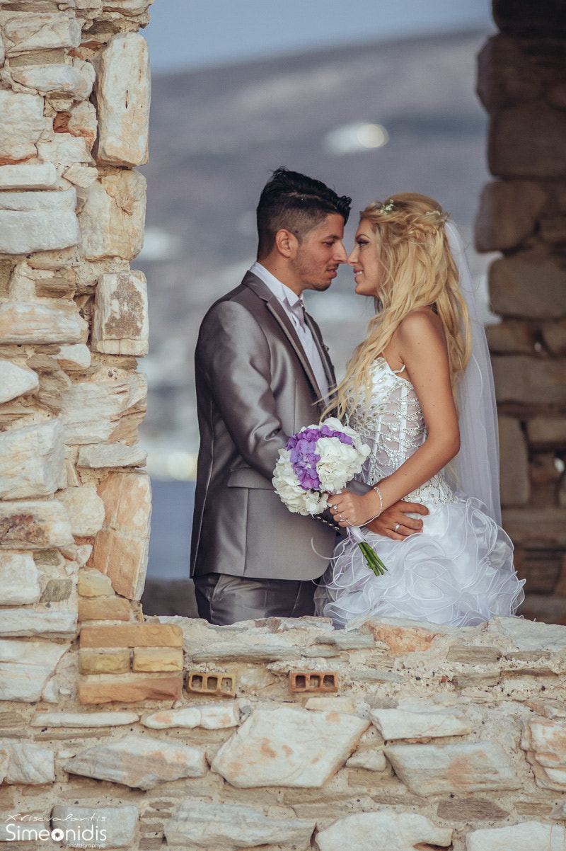 Nikon D3S + Nikon AF Nikkor 180mm F2.8D ED-IF sample photo. Wedding in paros cyclades greece photography