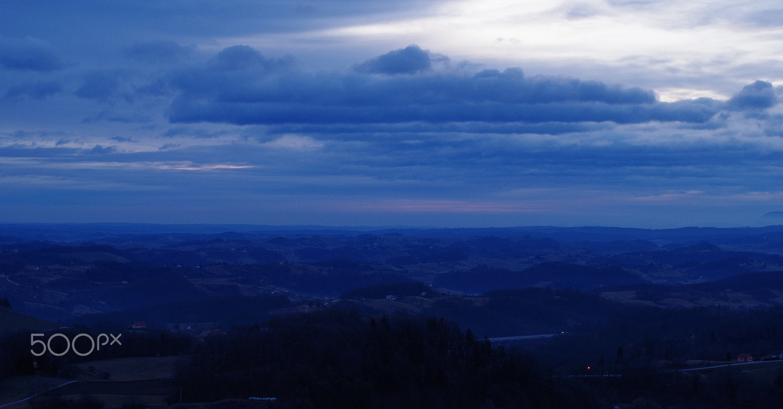 Pentax K-50 sample photo. Blue hour from plac tower photography