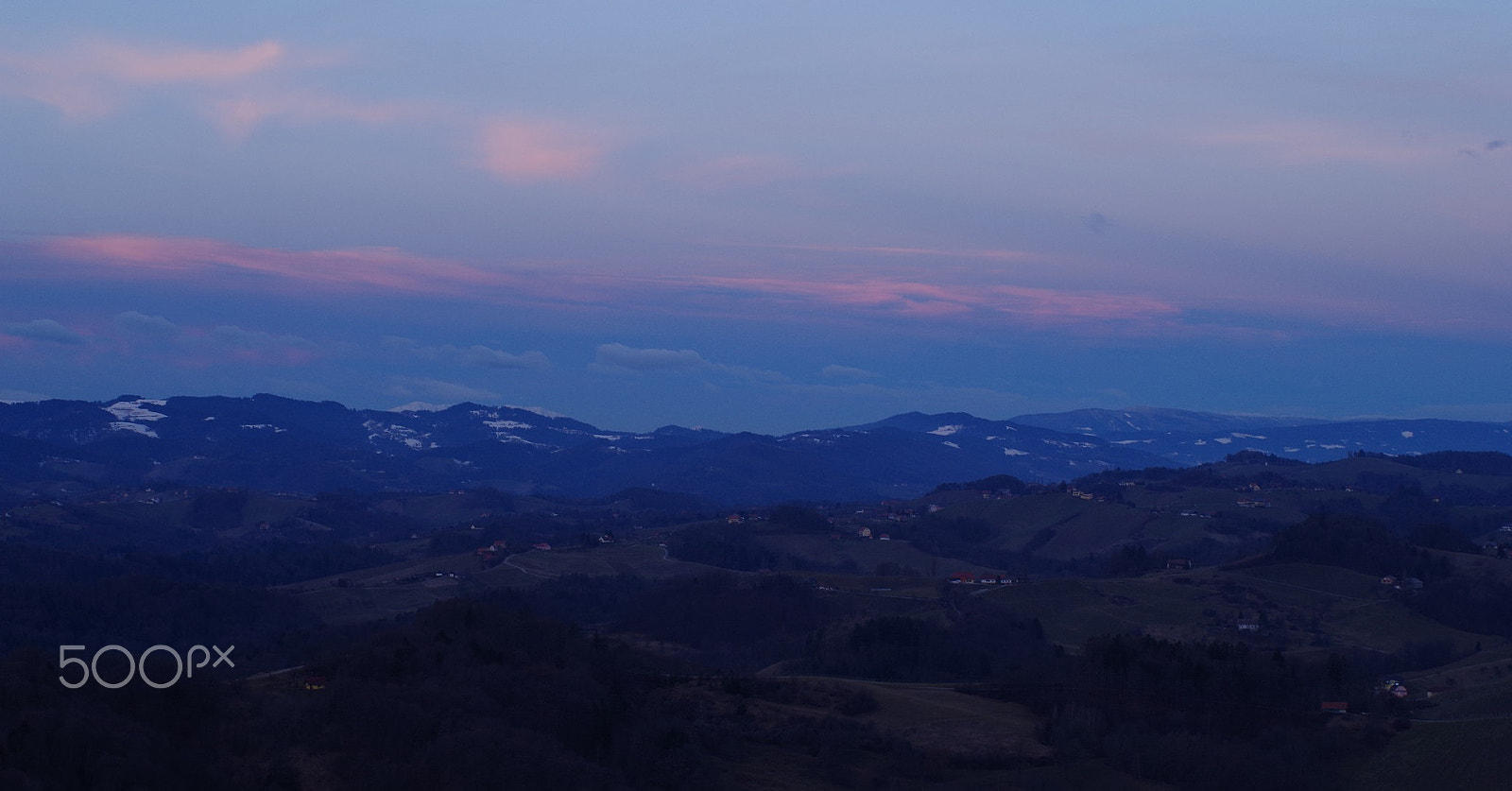Pentax K-50 sample photo. Sunrise blue hour west view from plac tower photography