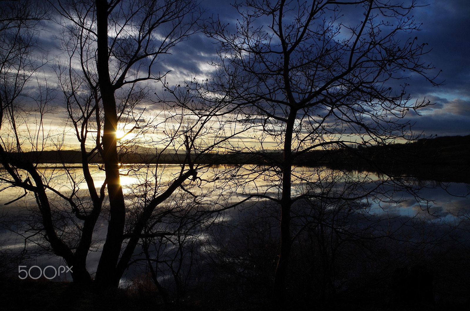 Pentax K-50 sample photo. Sunset on trojisko lake, slovenske gorice photography