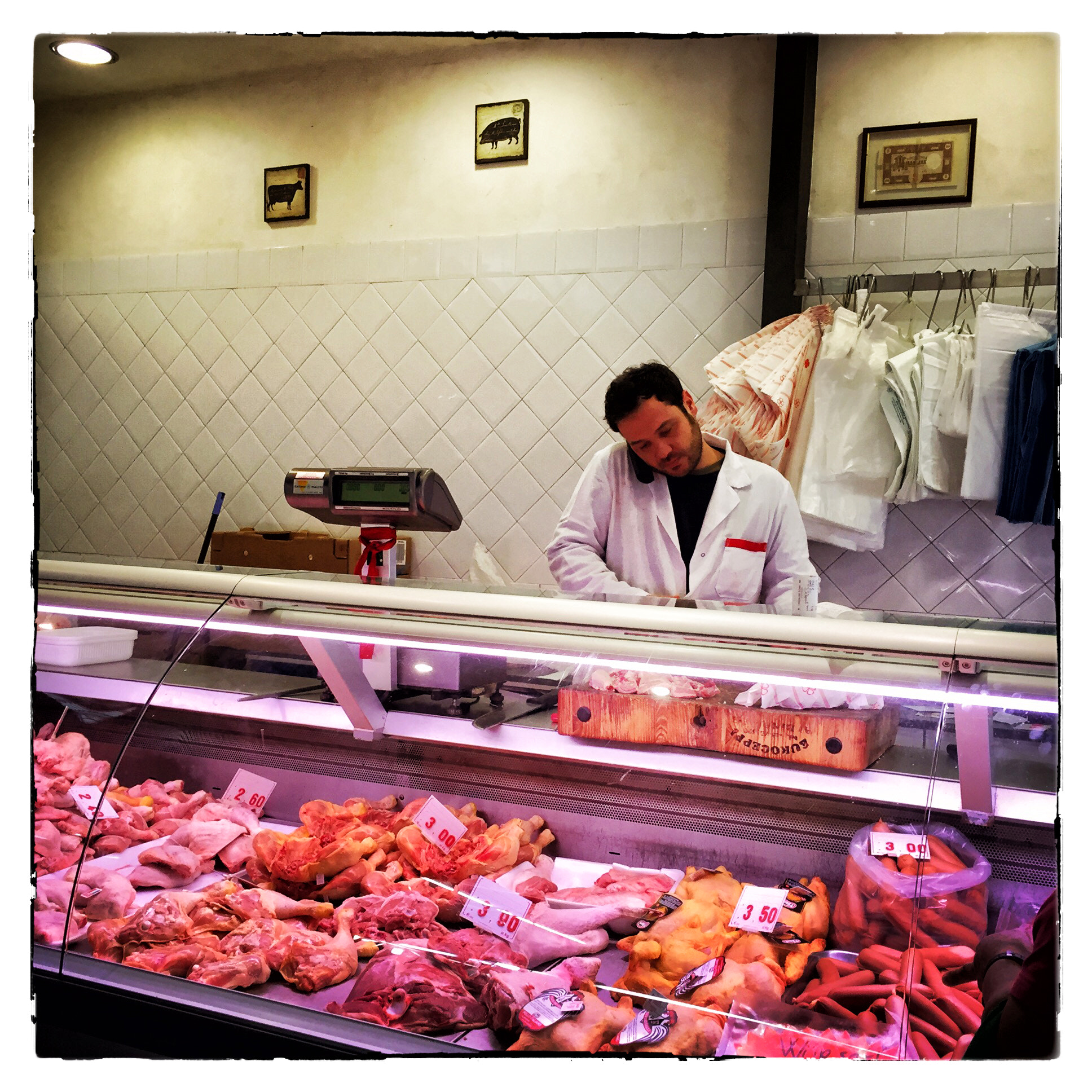 Hipstamatic 278 sample photo. Portugal, butcher calling photography