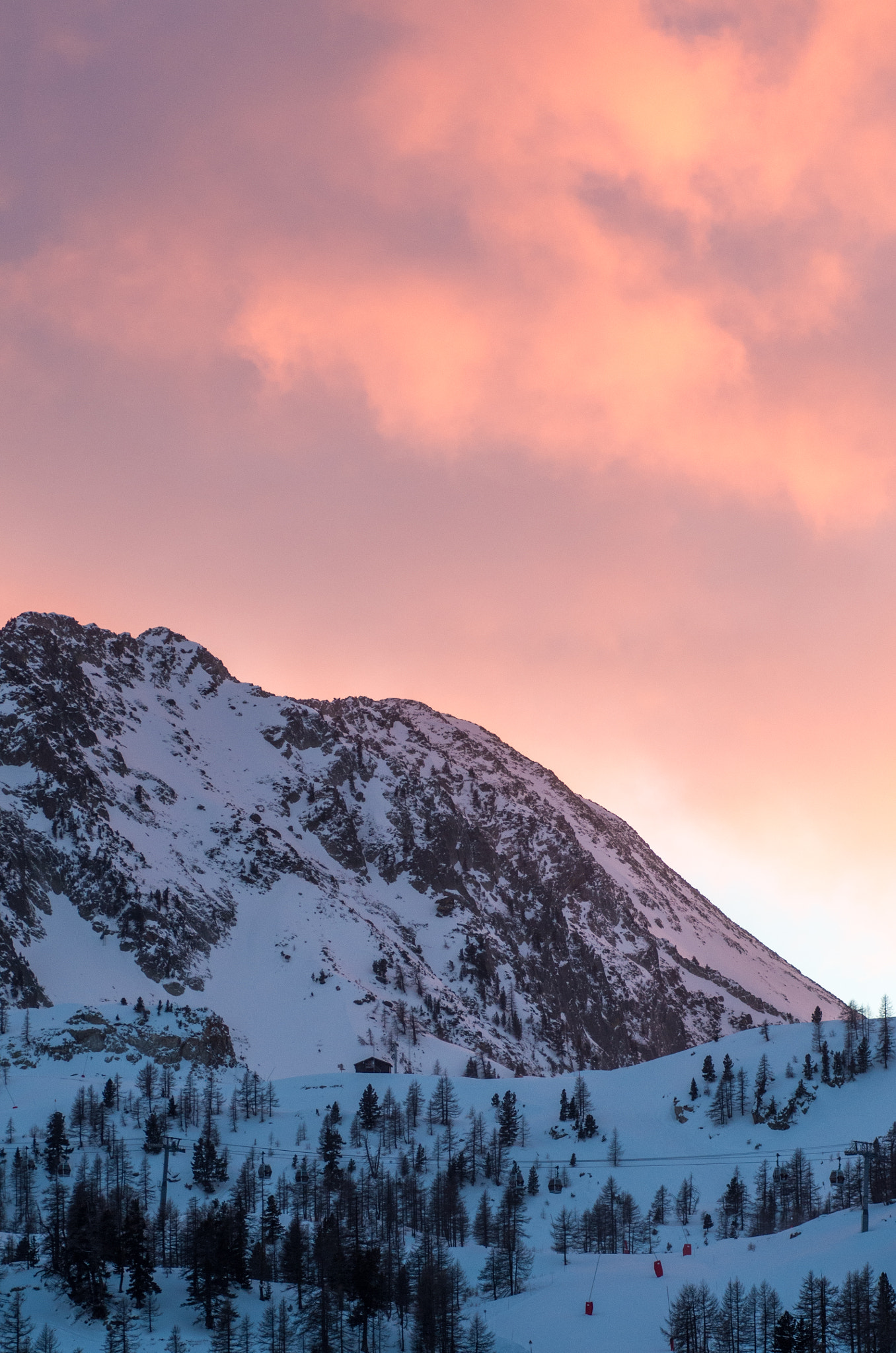 Tamron SP AF 90mm F2.8 Di Macro sample photo. Snowy sunset photography