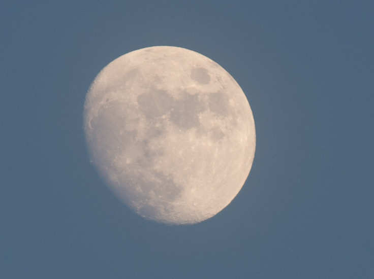 Pentax K-30 sample photo. The moon around 5pm in february photography