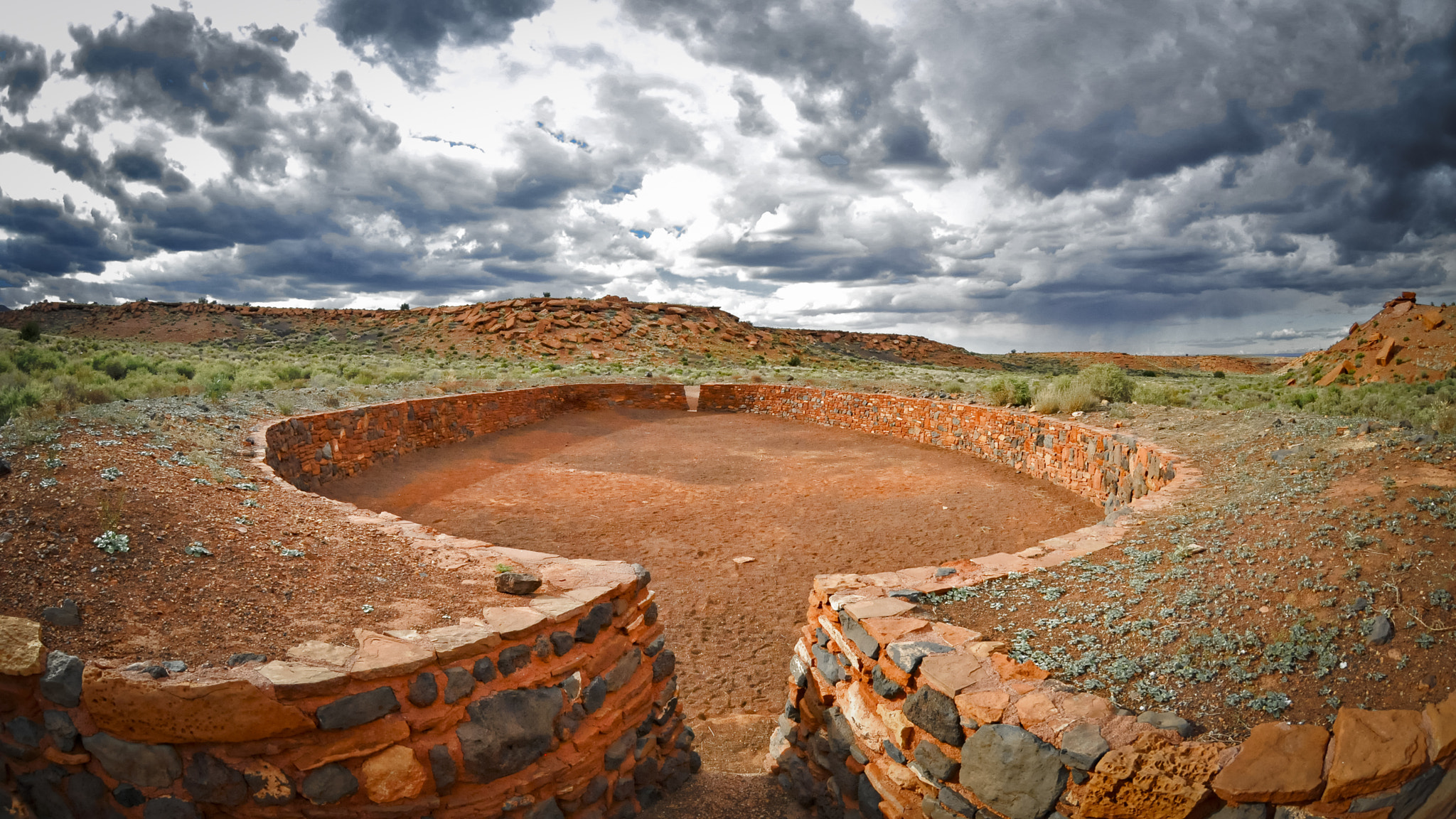 Nikon AF DX Fisheye-Nikkor 10.5mm F2.8G ED sample photo. Ancient ball court at wupatki pueblo photography