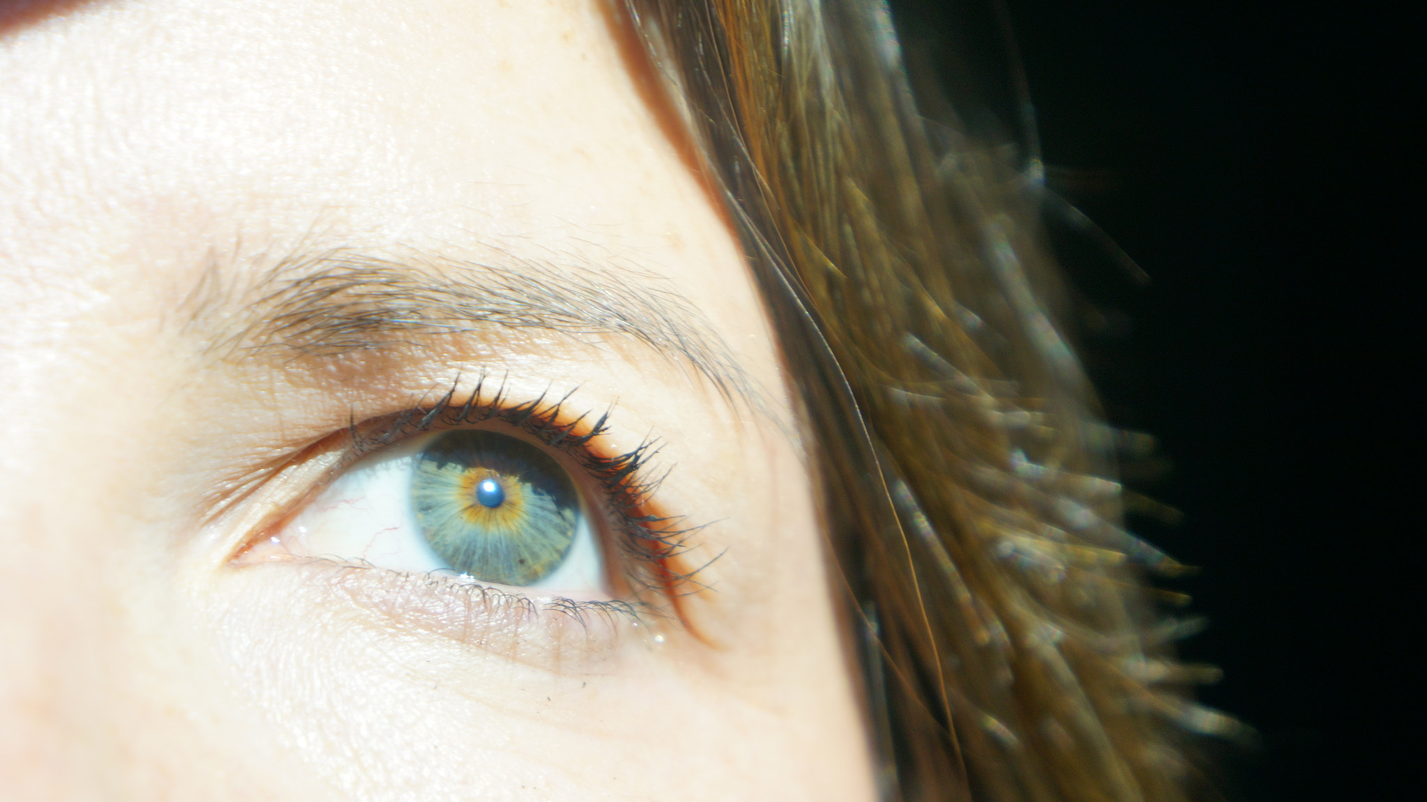 Sony E 18-55mm F3.5-5.6 OSS sample photo. Close up of blue eye photography