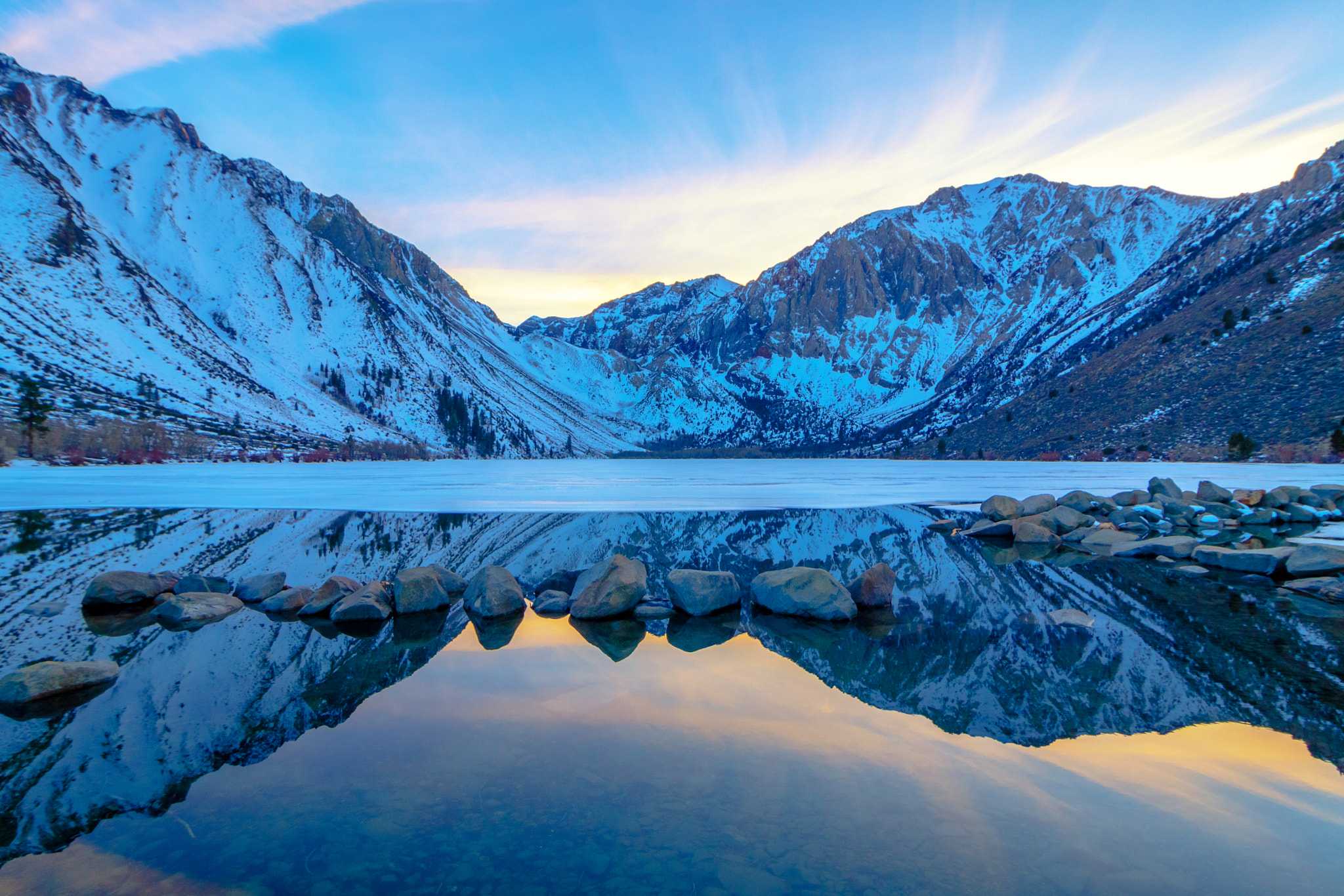 Canon EOS 50D + Tokina AT-X Pro 12-24mm F4 (IF) DX sample photo. Sunset over convict lake photography