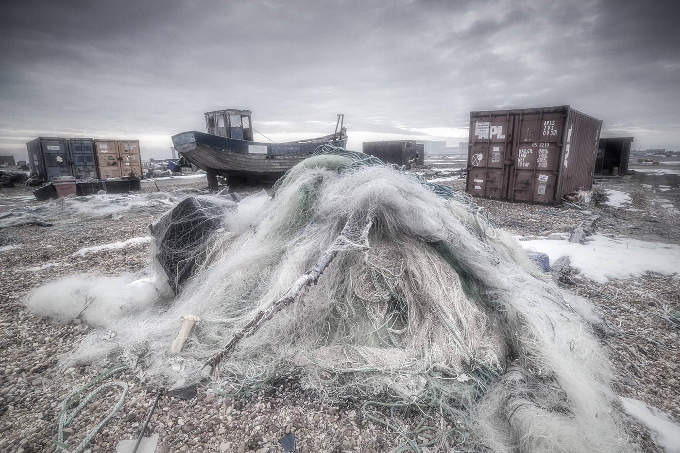 Canon EOS 5D Mark II + Canon EF 28mm F2.8 sample photo. Dungeness nets photography