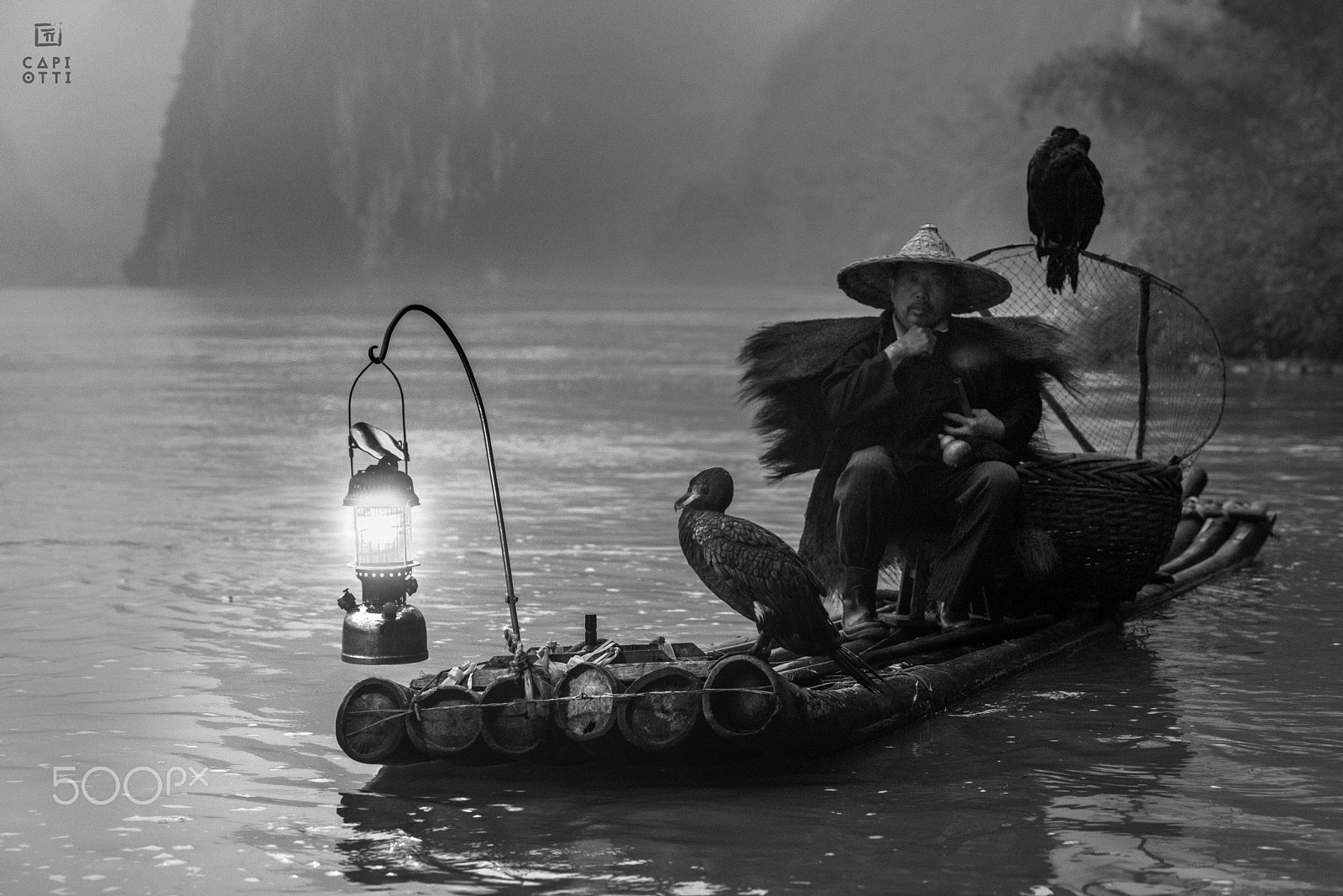 Nikon D810 + Nikon AF Nikkor 105mm F2D DC sample photo. Cormorant fisherman photography
