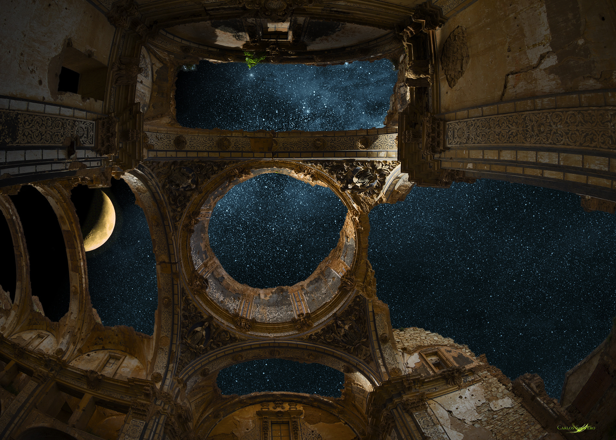 Canon EF 8-15mm F4L Fisheye USM sample photo. Belchite night photography