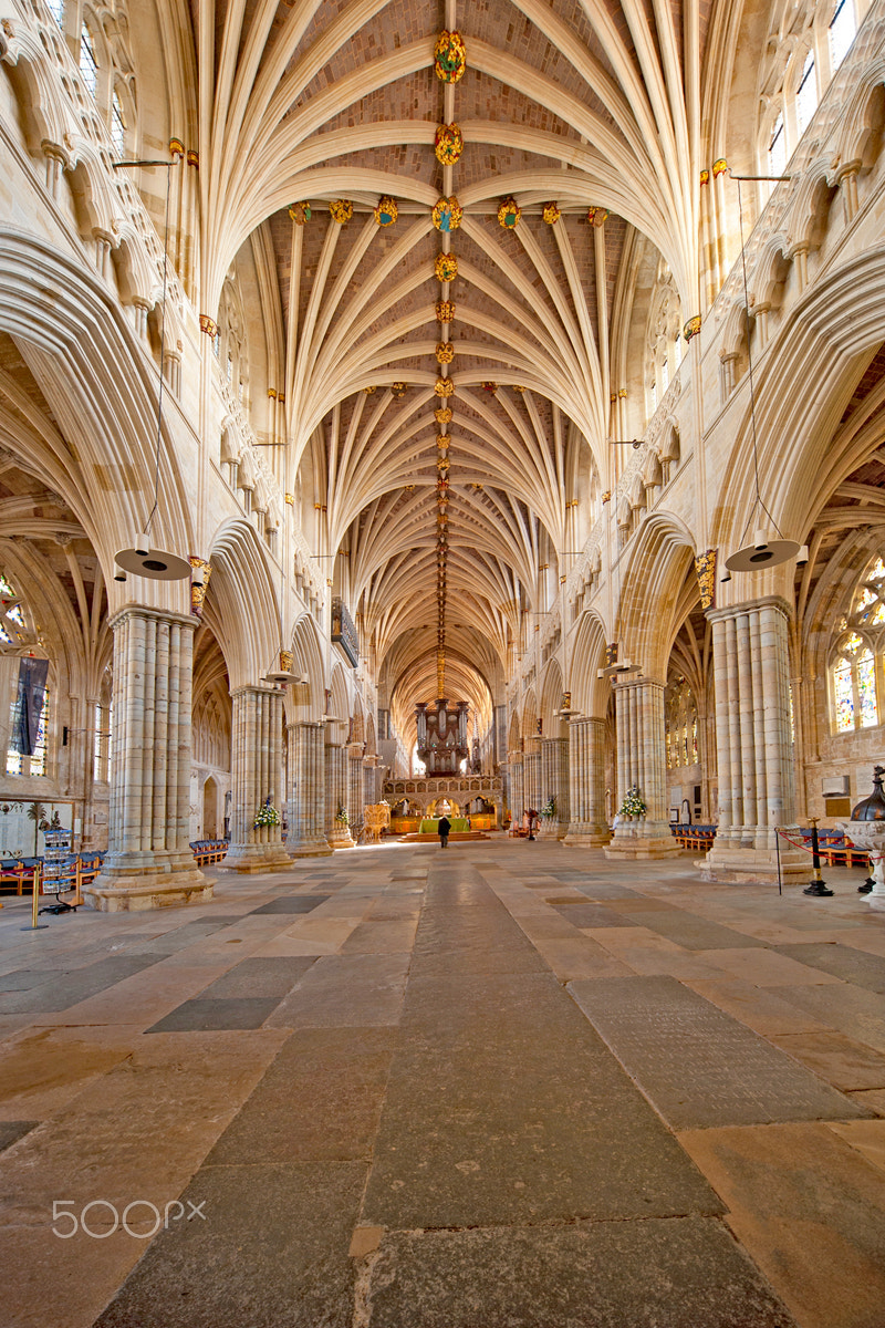 Sigma 12-24mm F4.5-5.6 EX DG Aspherical HSM sample photo. Exeter cathedral nave photography