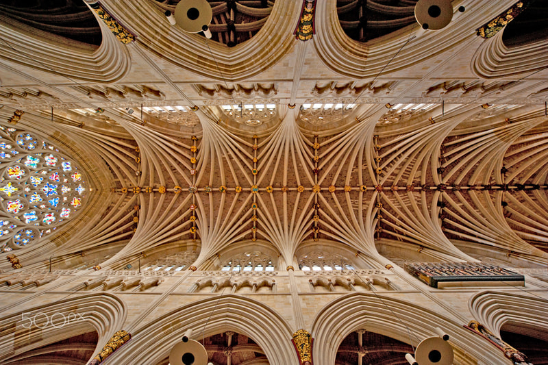 Sigma 12-24mm F4.5-5.6 EX DG Aspherical HSM sample photo. Exeter cathedral nave roof photography