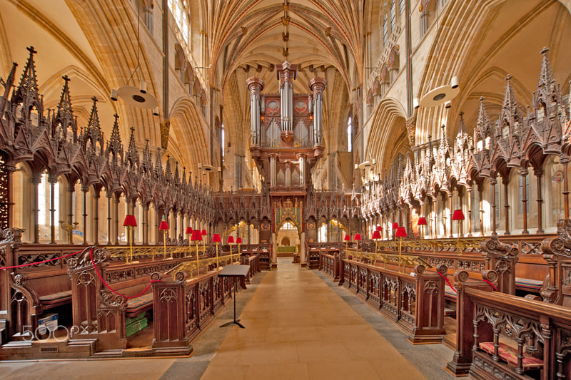 Sigma 12-24mm F4.5-5.6 EX DG Aspherical HSM sample photo. Exeter cathedral choir stalls photography
