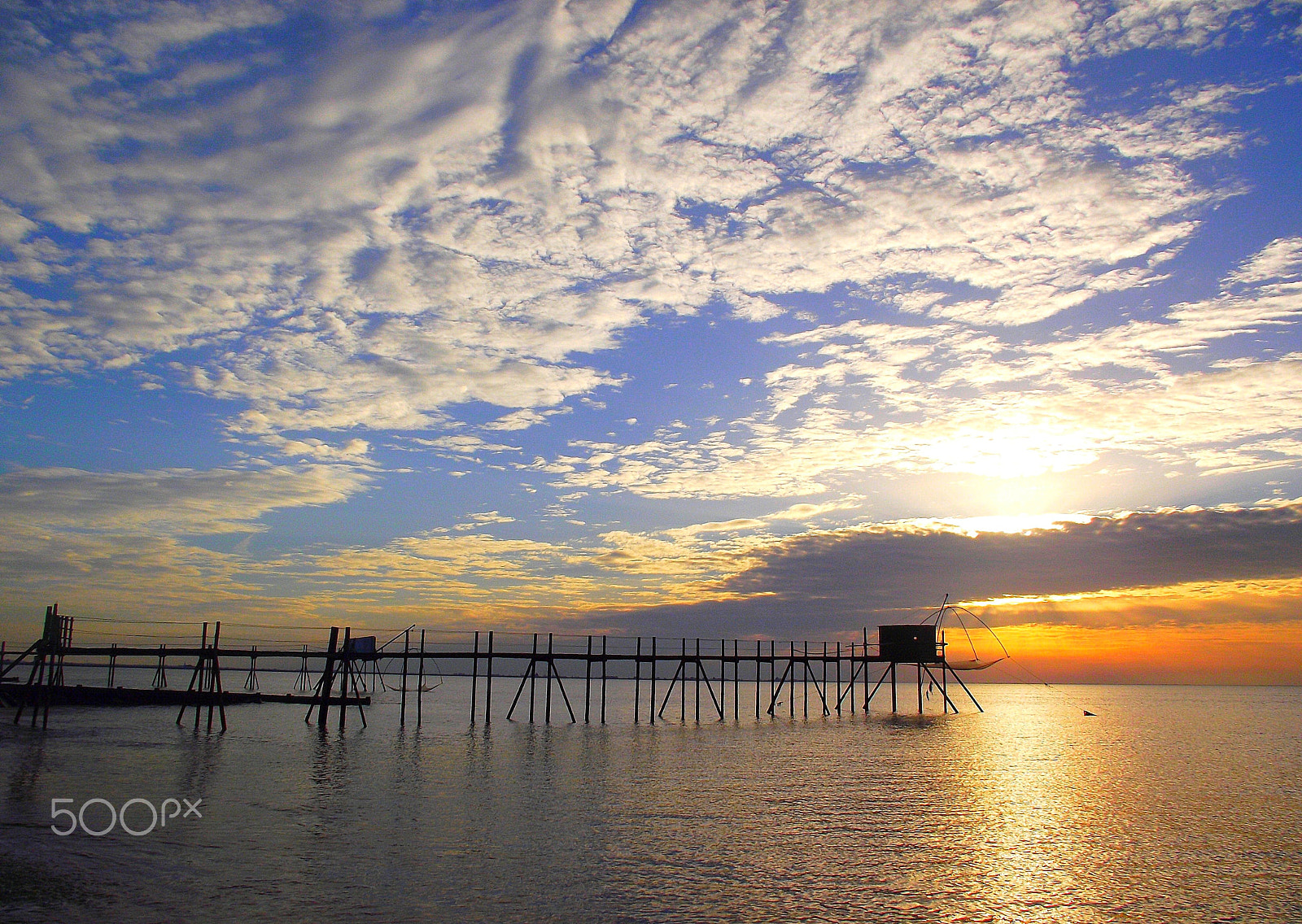 FujiFilm FinePix S2500HD (FinePix S2600HD) sample photo. Fisheries in sunset photography