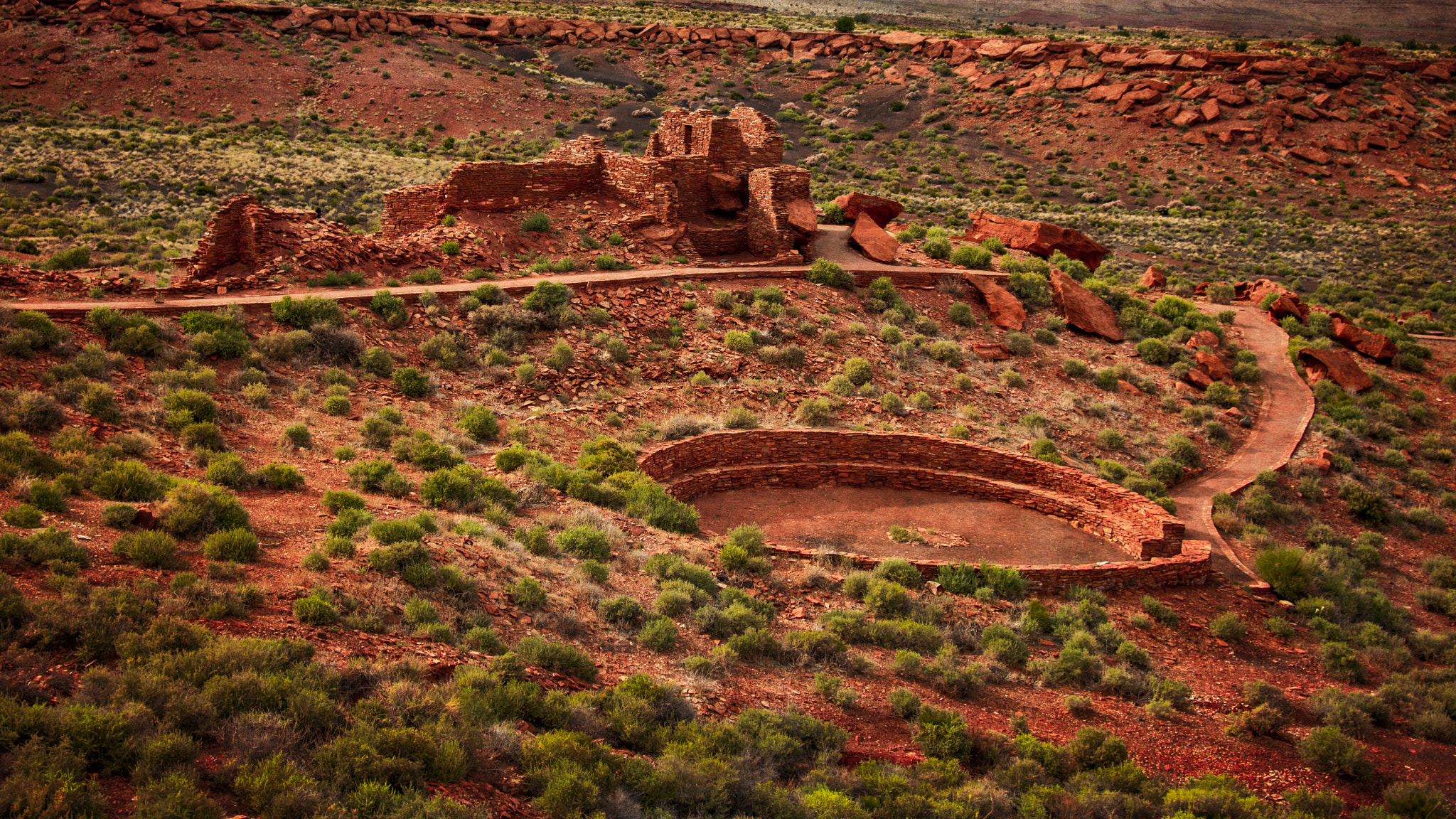 Nikon D4 sample photo. Wupatki pueblo complex in early evening. photography