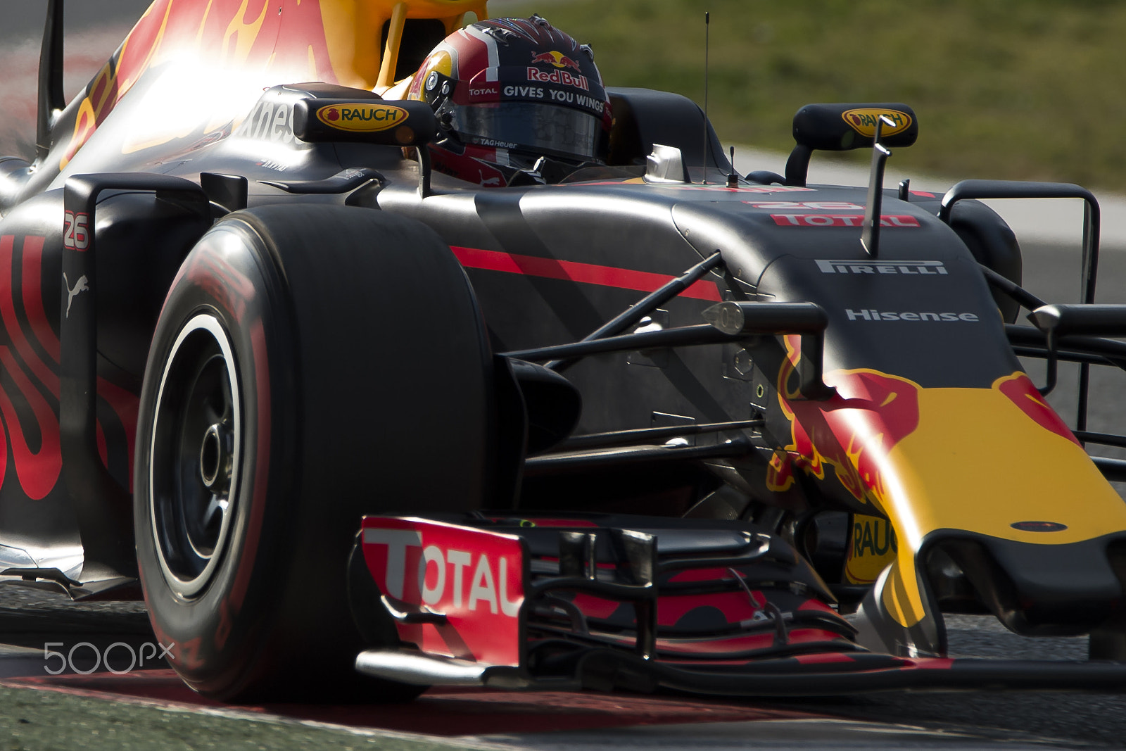 Nikon D4 sample photo. Driver daniil kvyat.  team red bull racing. formula one test days at circuit de catalunya.... photography