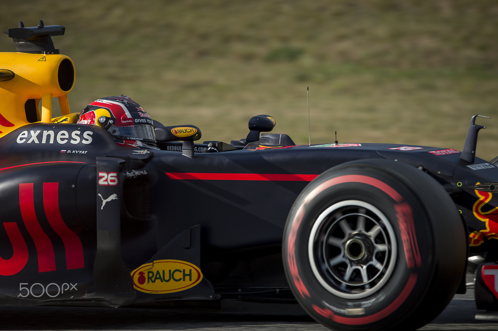 Nikon D4 sample photo. Driver daniil kvyat.  team red bull racing. formula one test days at circuit de catalunya.... photography
