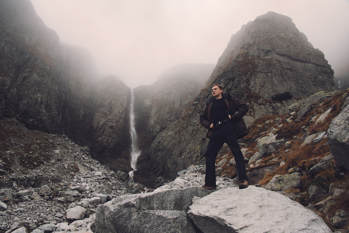 Pentax K-3 sample photo. Selfie by the waterfall photography