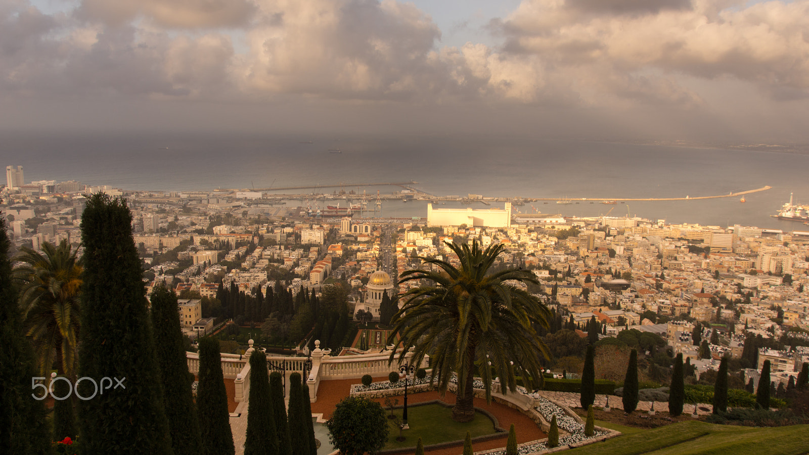 Tamron AF 28-105mm F4-5.6 [IF] sample photo. Haifa bay and bahai temple photography