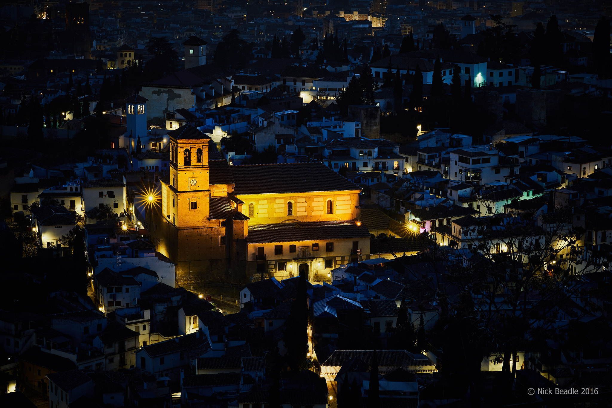 Sony a7S + 105mm F2.8 sample photo. Looking down on a church in granada photography