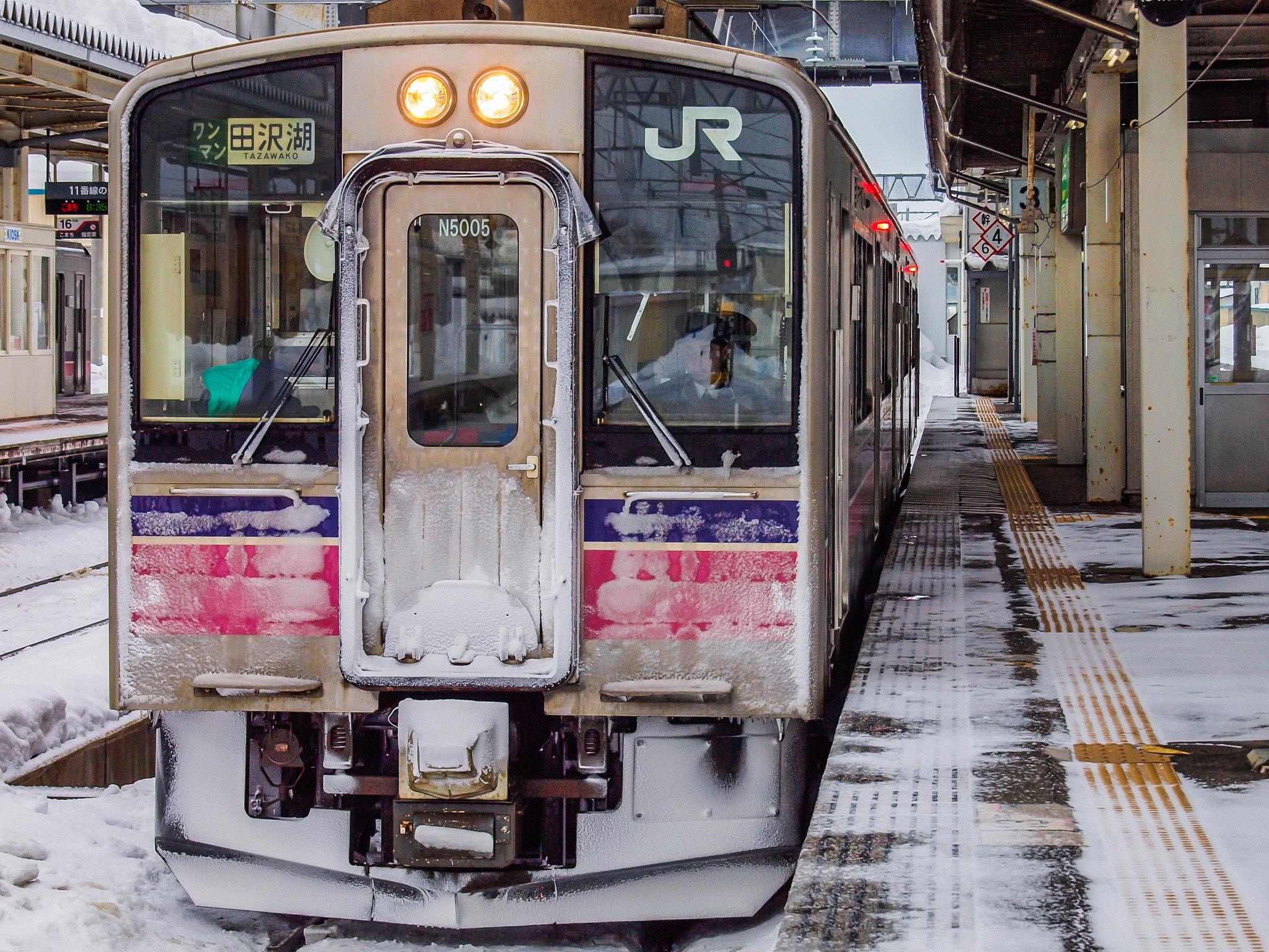 OLYMPUS 18mm-180mm Lens sample photo. Frozen train photography