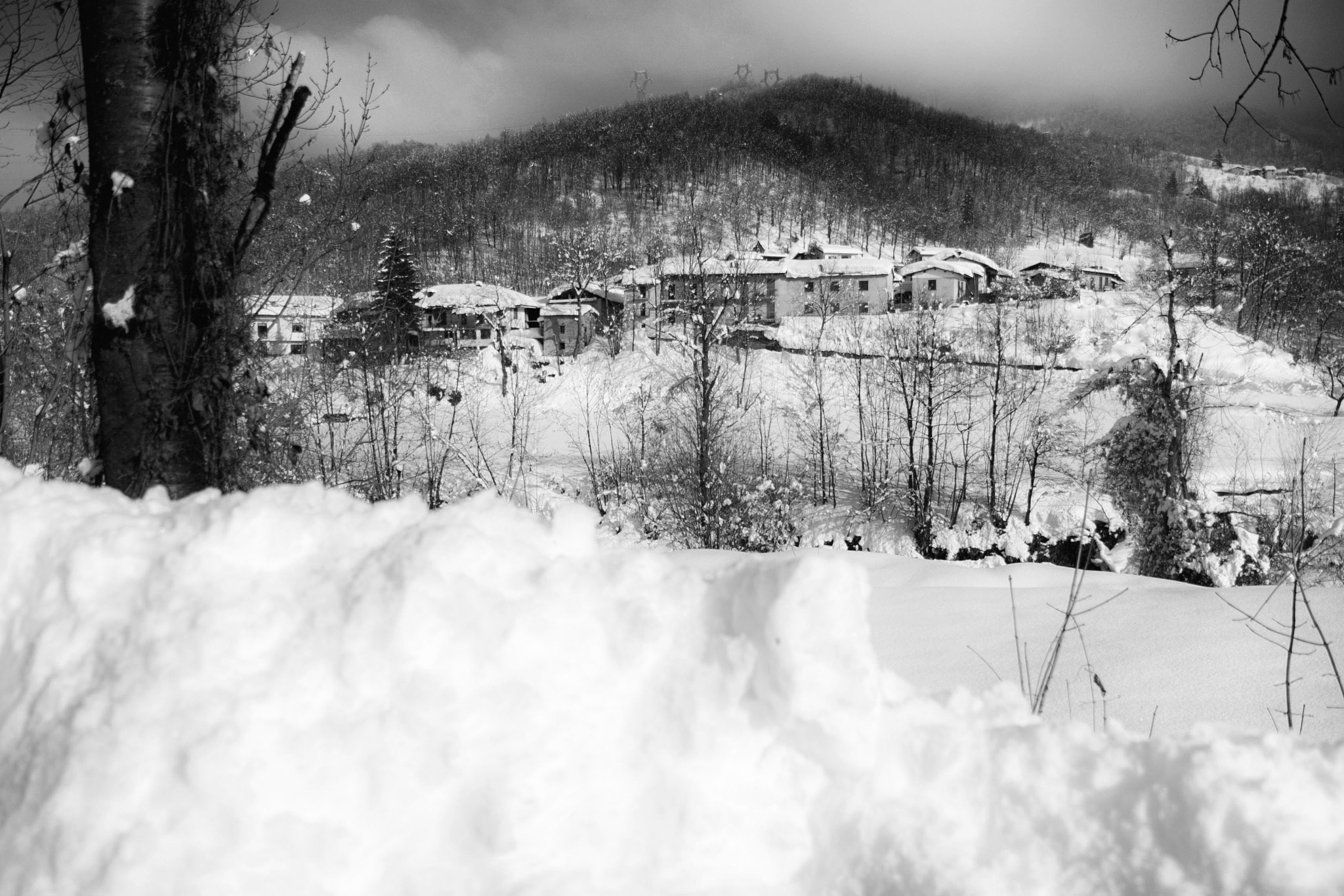 Canon EOS 30D + Canon EF-S 17-55mm F2.8 IS USM sample photo. Village under the snow photography