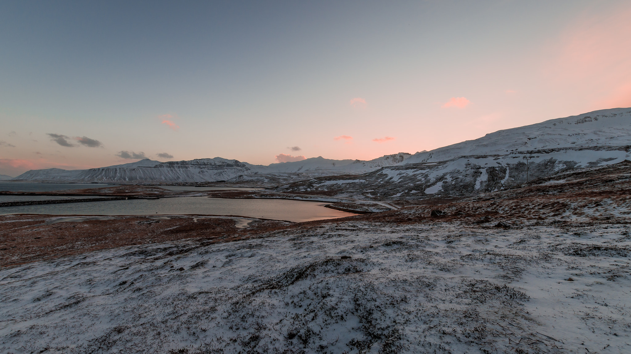 Sony SLT-A57 + Sigma 10-20mm F3.5 EX DC HSM sample photo. Lake and mountains near kirkjufell at sunrise photography