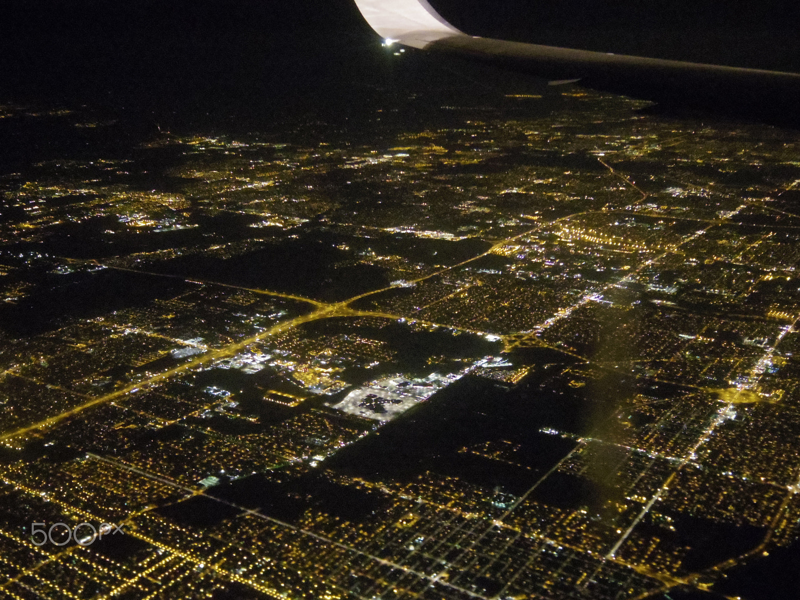 Pentax Q-S1 + Pentax 01 Standard Prime sample photo. Chicago at night from the sky.jpg photography