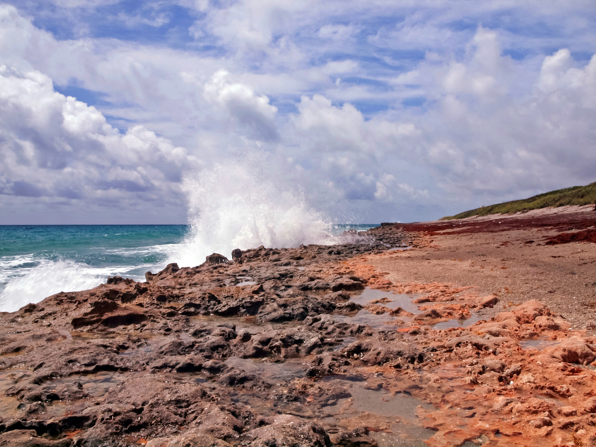 Olympus E-600 (EVOLT E-600) + OLYMPUS 14-42mm Lens sample photo. Erosion in action at blowing rocks photography