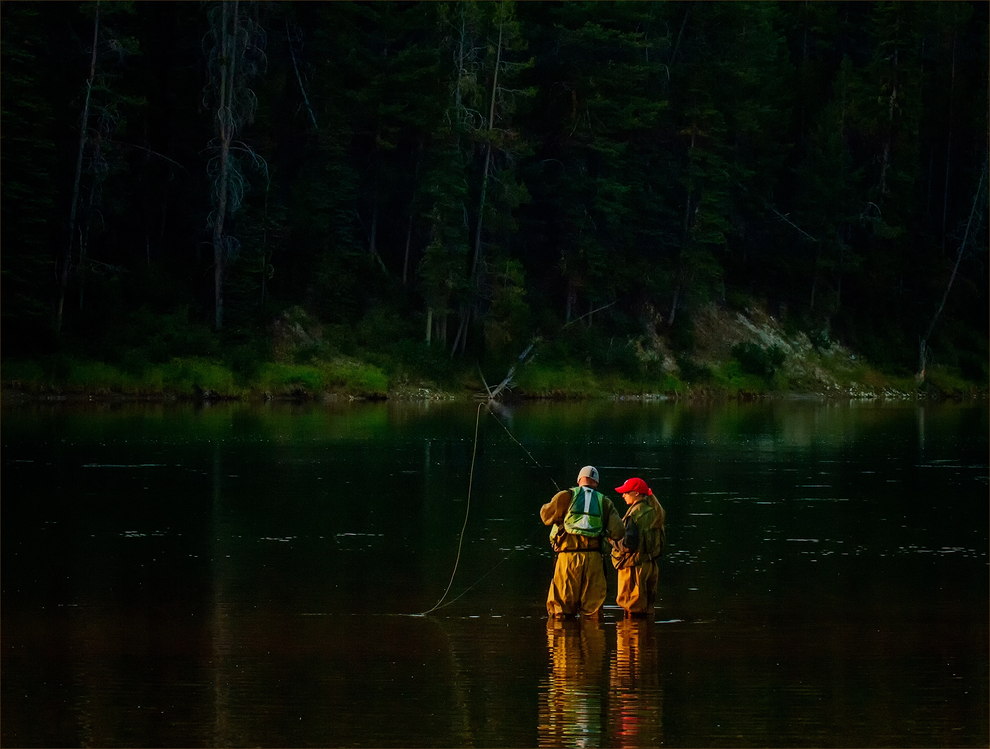 Nikon D2Xs sample photo. Father, daughter fishing lesson photography