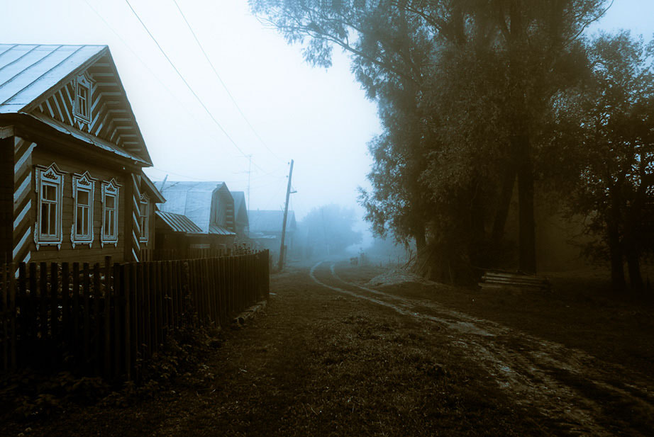 Pentax K10D sample photo. Fog in the village photography