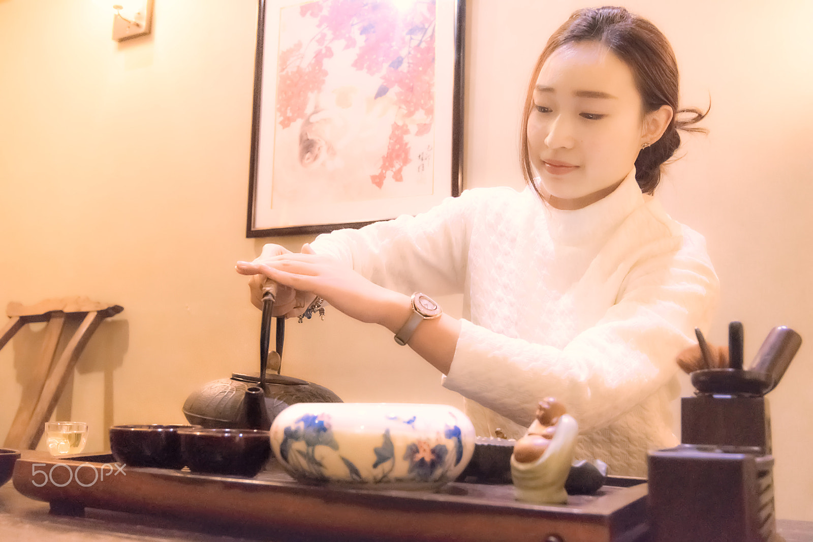 Nikon AF-S Nikkor 18-35mm F3.5-4.5G ED sample photo. Girl in tea house photography