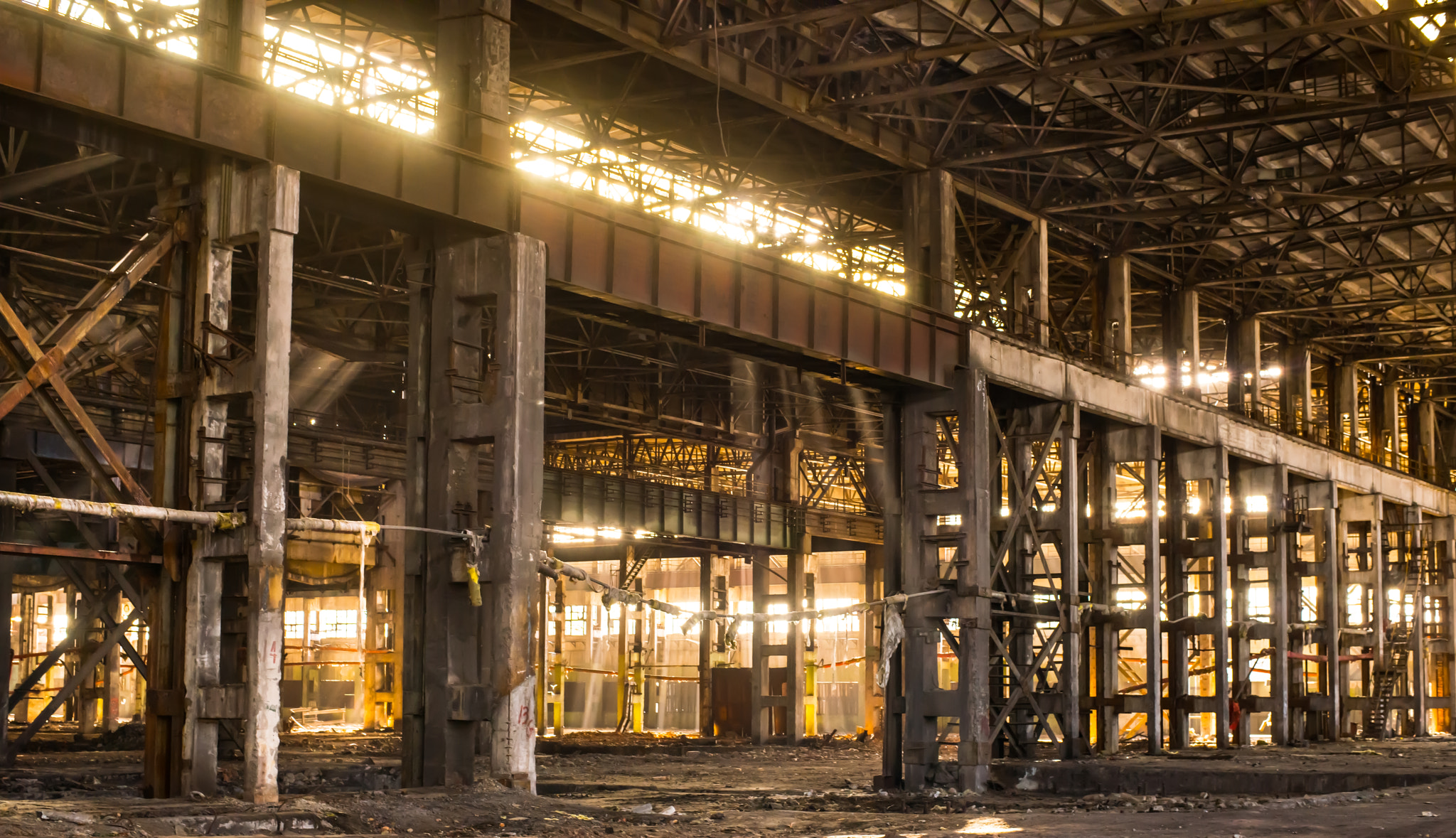 ZEISS Planar T* 50mm F1.4 sample photo. Abandoned steel plant hte photography