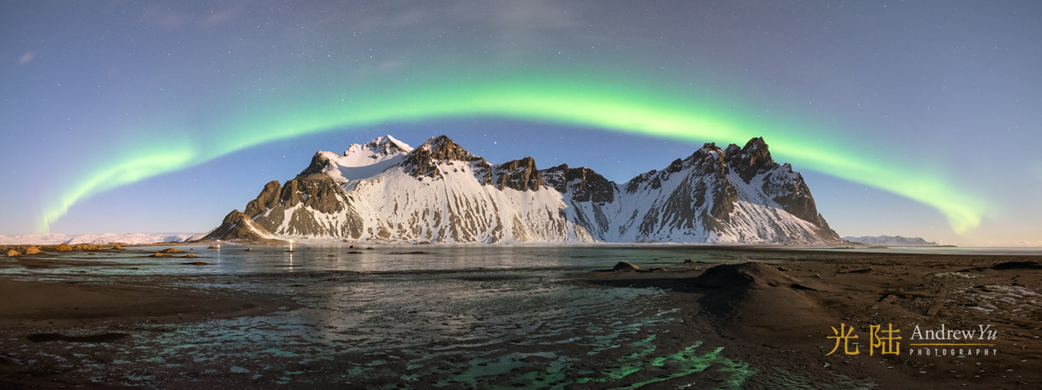16-35mm F4 OSS sample photo. The night of the aurora, stokksness, iceland photography