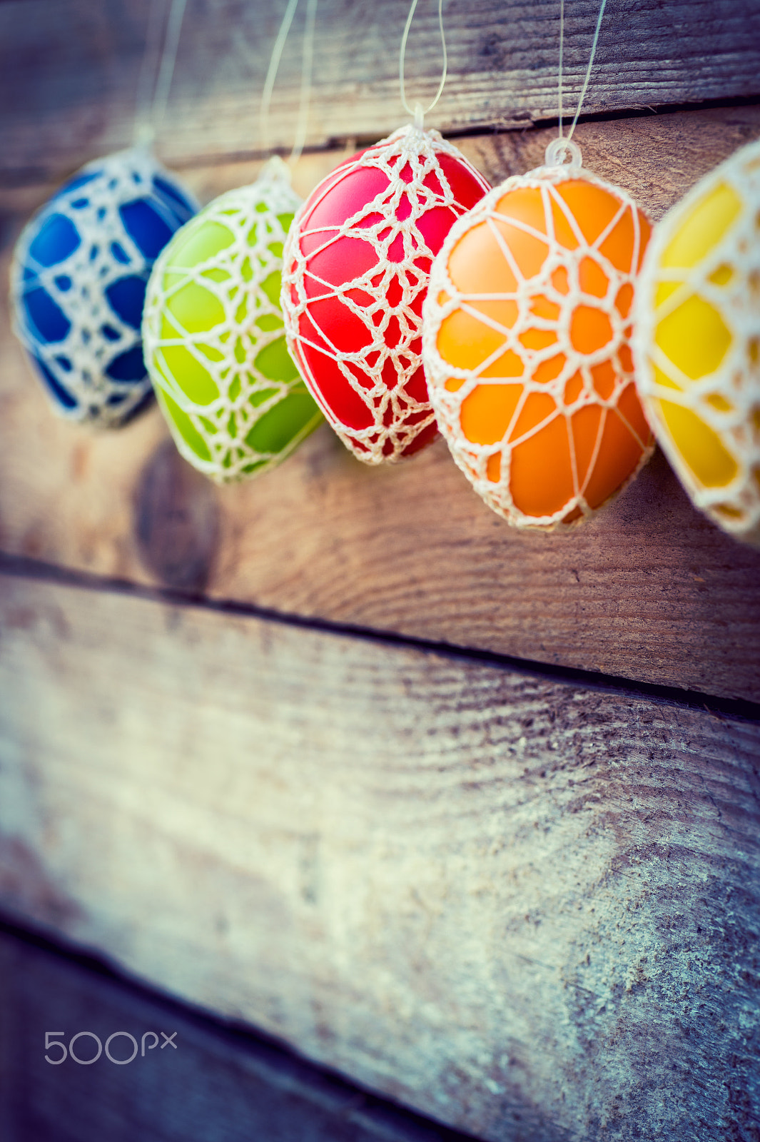 Nikon D4S + Sigma 70mm F2.8 EX DG Macro sample photo. Colorful easter eggs on wooden background photography