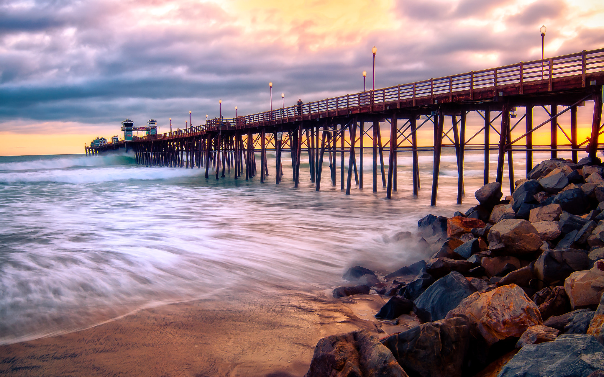 Nikon D200 sample photo. Oceanside pier photography