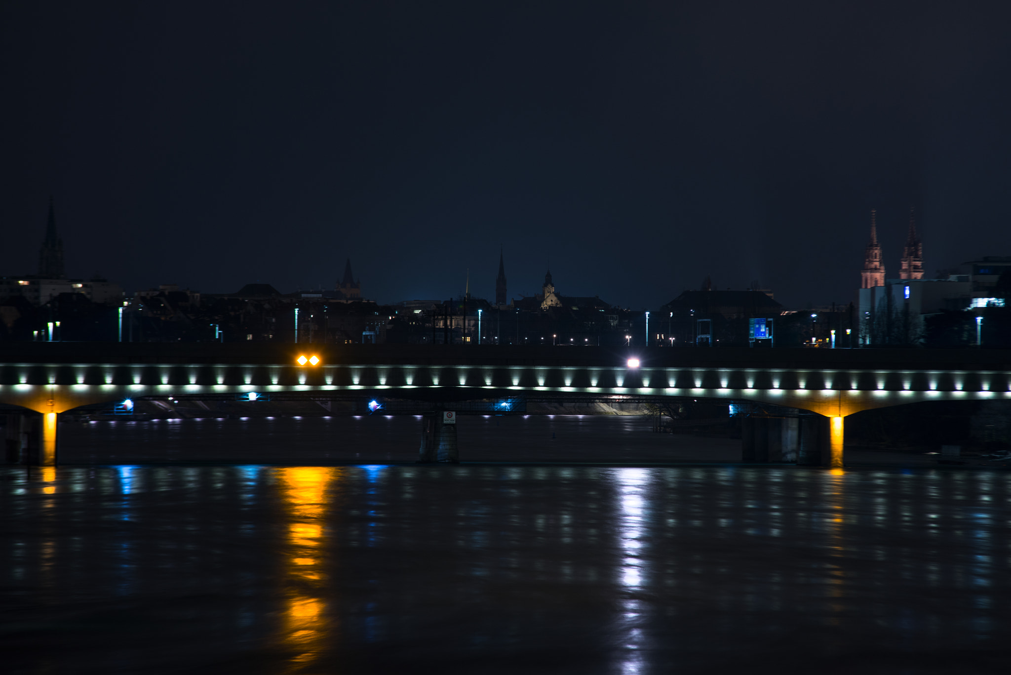 Sigma 70-200mm F2.8 EX DG Macro HSM II sample photo. Basel by night photography