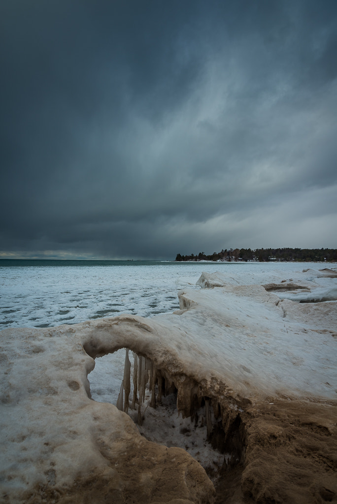 Nikon D600 sample photo. Ice formations at cawaja beach photography
