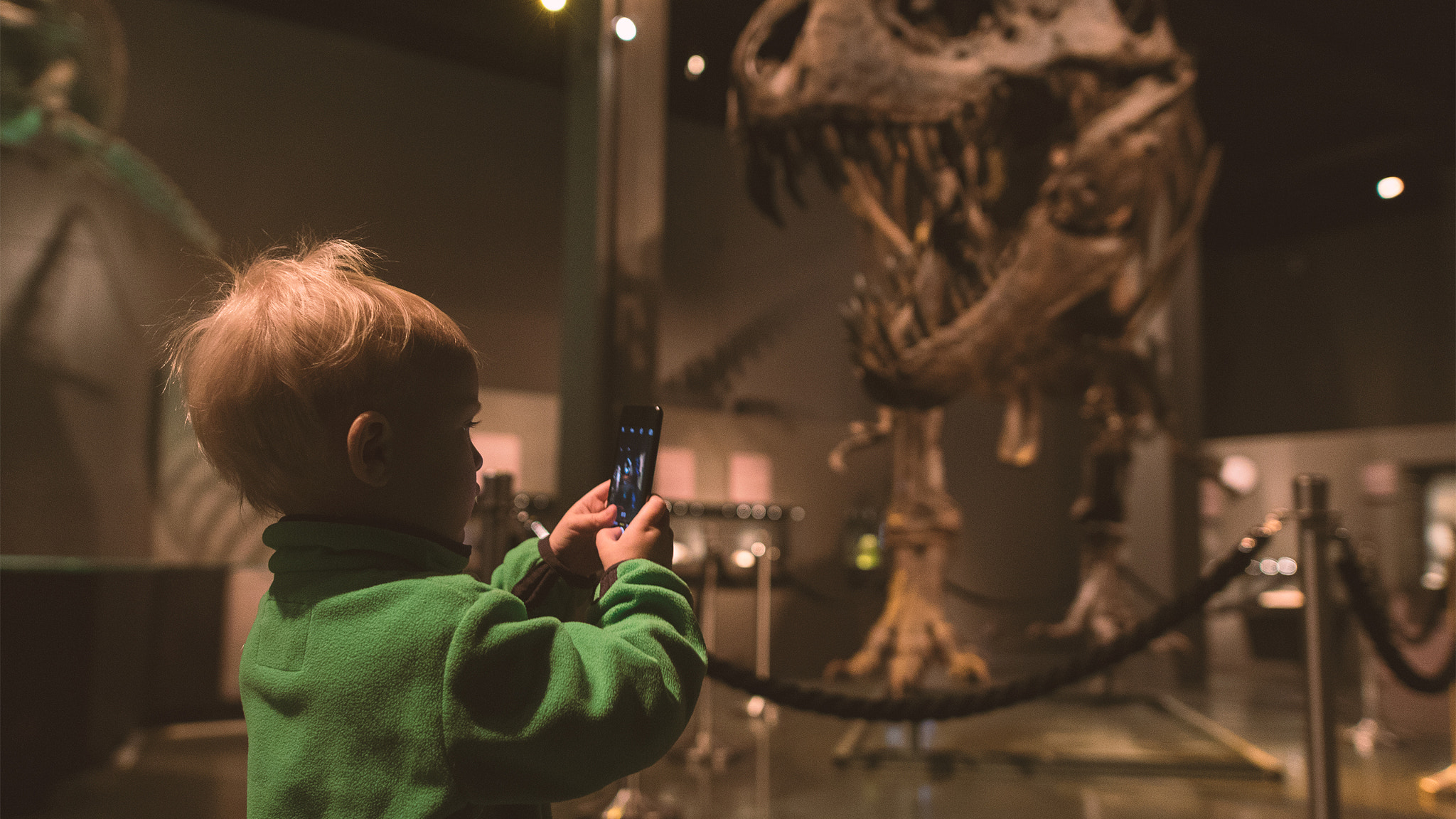 Sigma 20mm F1.4 DG HSM Art sample photo. Mikkel takes a photo of a t.rex photography