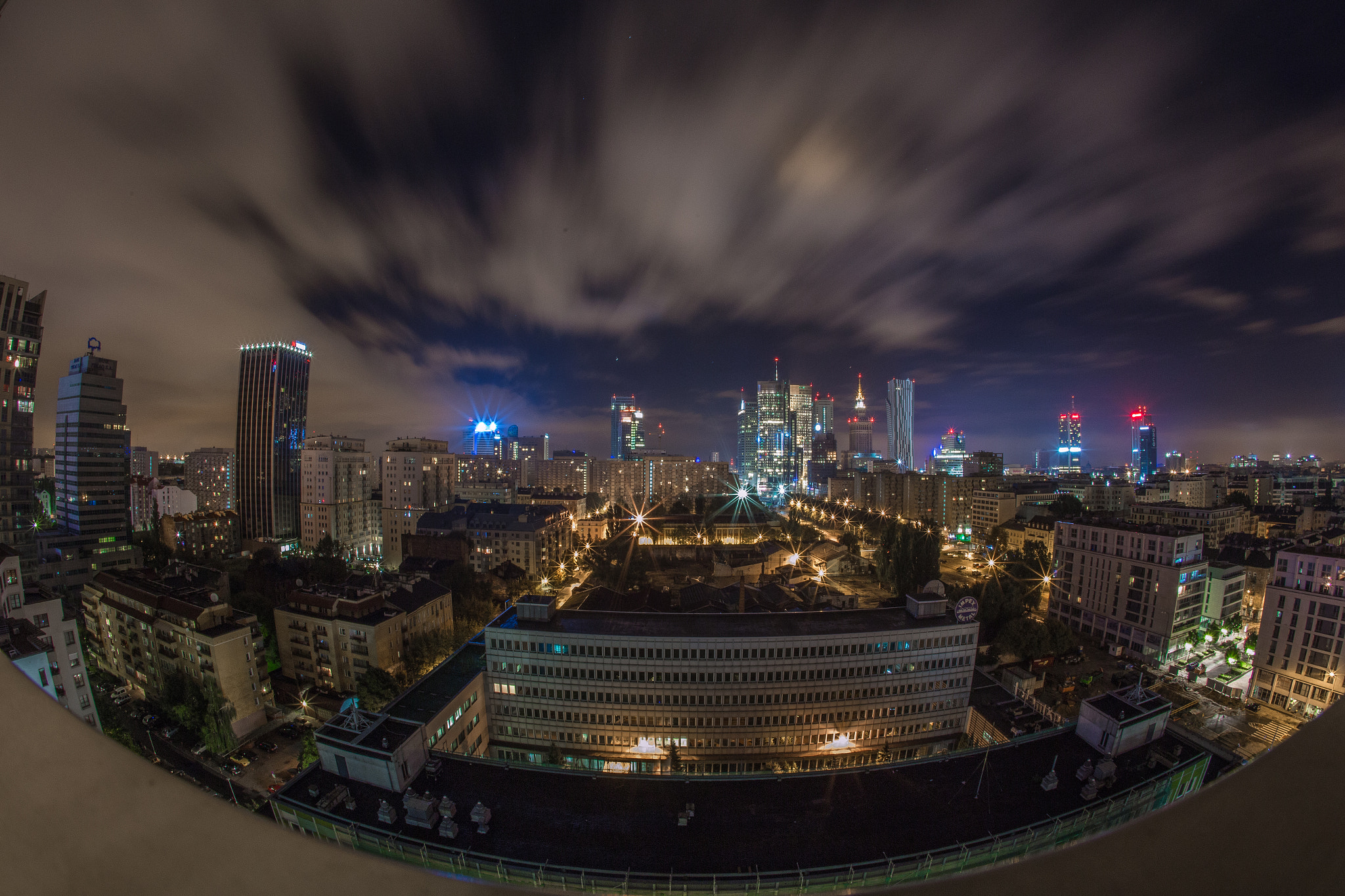 Canon EOS 6D + Canon EF 15mm F2.8 Fisheye sample photo. Warsaw by night photography