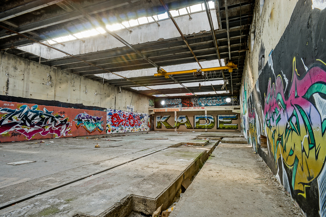Sony a99 II + 20mm F2.8 sample photo. Old abandoned plant with graffity on walls photography