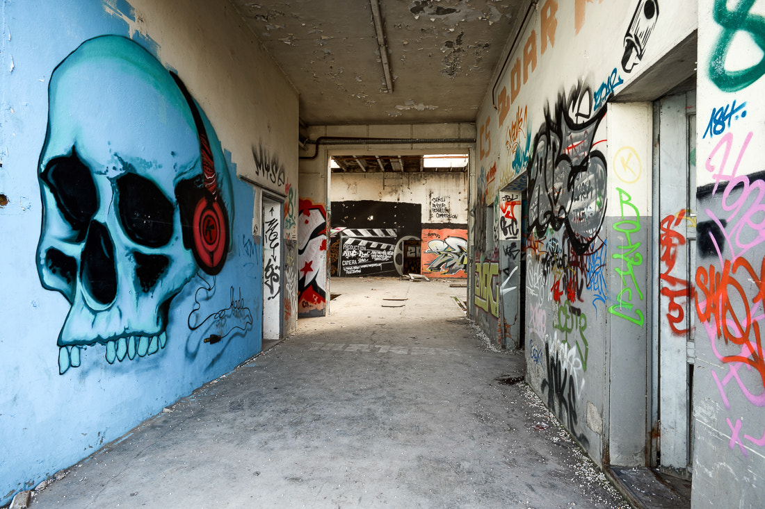 Sony a99 II + 20mm F2.8 sample photo. Old abandoned plant with graffity on walls photography