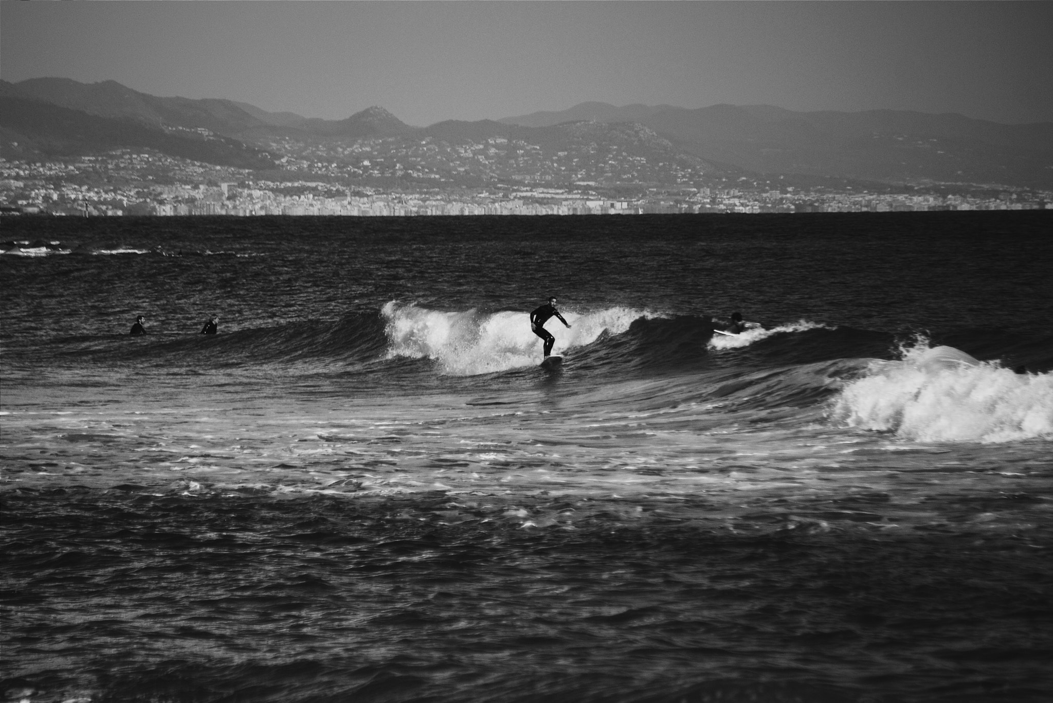 Nikon D80 + Sigma 50-150mm F2.8 EX APO DC HSM sample photo. Surfing barcelona photography