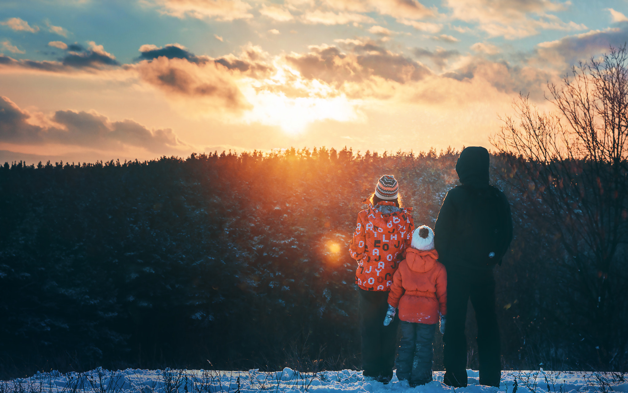 Sony SLT-A65 (SLT-A65V) sample photo. Family sunset.. photography
