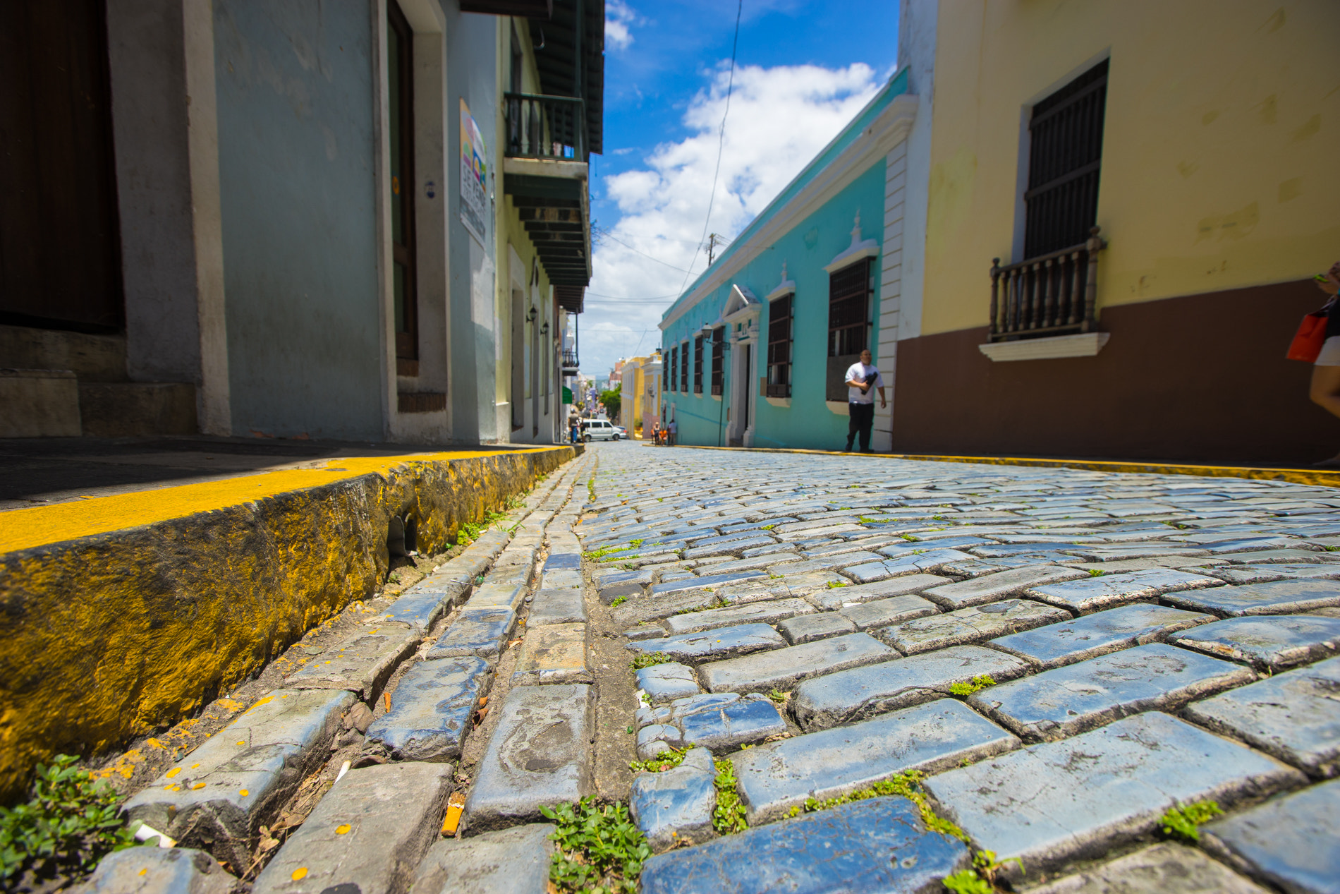 Sony a7 + Canon EF 16-35mm F2.8L II USM sample photo. Getting down low on the streets of old san juan photography